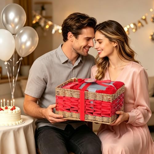 35 Pcs Birthday Gifts for Women, Rose Home Spa Gifts Basket, Self-Care Set