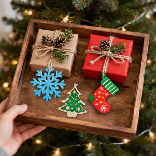 36 Pcs Unfinished Wooden Christmas Ornaments Tree Ornaments