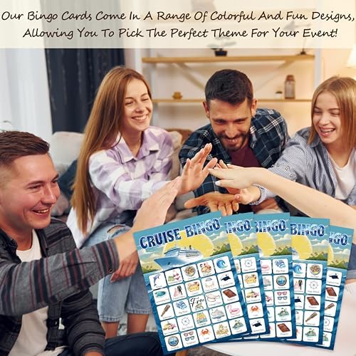 Cruise Bingo Game Cards for Adults, Cruise Vacation Bingo Cards Game for Family Holidays Friends Gatherings, Ideal for Cruise Themed Party Game, 24 Players Birthday Party supplies Favors, 002