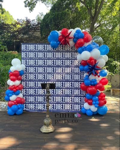 Red White and Blue Balloons Arch Kit 124pcs different sizes