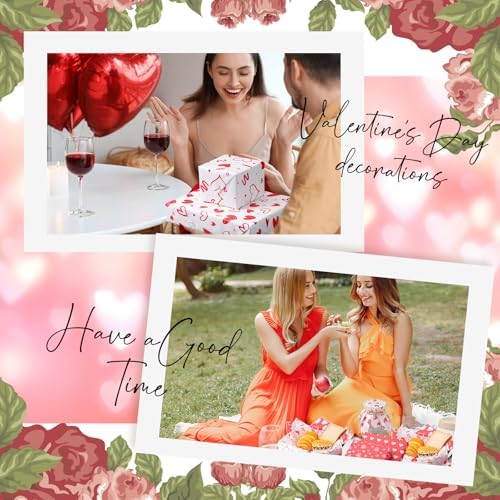 Ireer 300 Pcs Red Heart Wax Paper Sheets Parchment for Food Deli Paper 12x12 Inch Waterproof 6 Style Heart Valentine Mom Teacher Gift Wrapping Picnic Basket Liners Greaseproof Wrapping Wedding Party