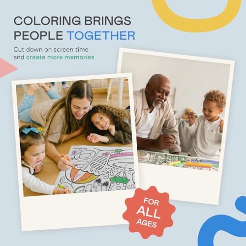 Tiny Expressions 3-Pack Large Holiday Coloring Tablecloth for Kids