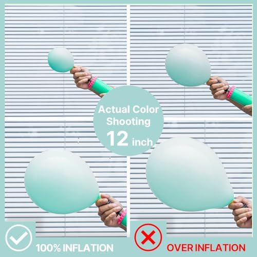 PartyWoo Teal Balloons 140pcs Turquoise Latex Balloons Different Sizes