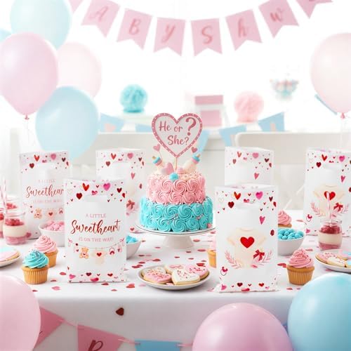 Haooryx Sweet Heart Bear Baby Shower Party Favor Bags Gift Wrap Decoration