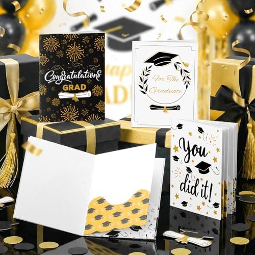 AmazingSpark 4 Set Mini Graduation Gift Card Book Class of 2026 Money Holder Envelope Booklet for Cash Congrats Grad Surprise Money Card Sleeve Book Graduate Party Gift for Senior College University