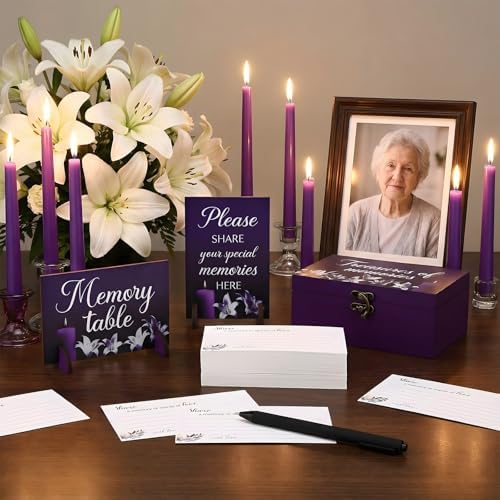 Gilprop 112 Pcs Share a Memory Cards for Celebration of Life, Lily