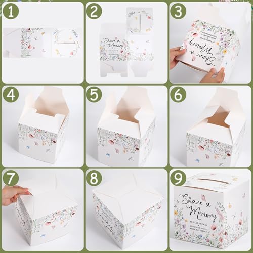 Fainne 50 Pcs Floral Share a Memory Cards with Celebration of Life Box