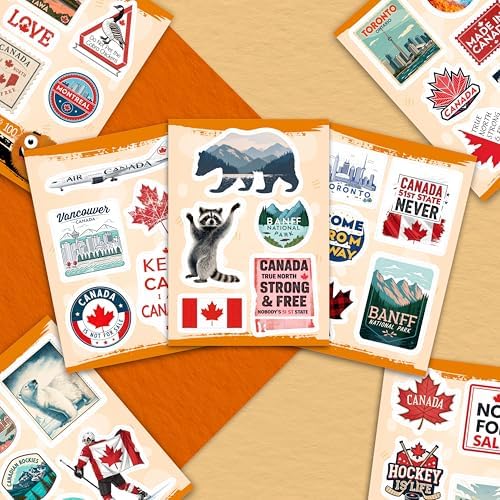 100Pcs Canada Stickers for Luggage, for Water Bottle, Canadian Stickers - Canada Party Supplies - Canadian Gifts - Gift for Women & Men