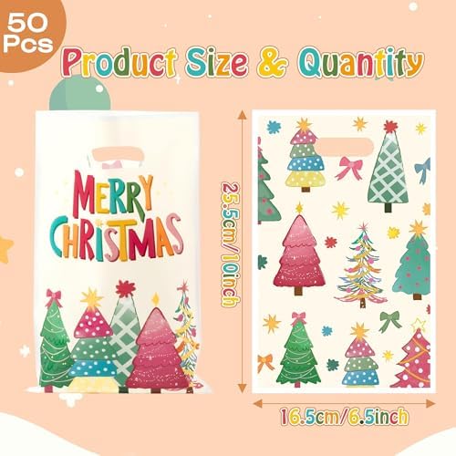 Haooryx Merry Charistmas Tree Party Favor Bag Xmas Gift Wrapping Decoration