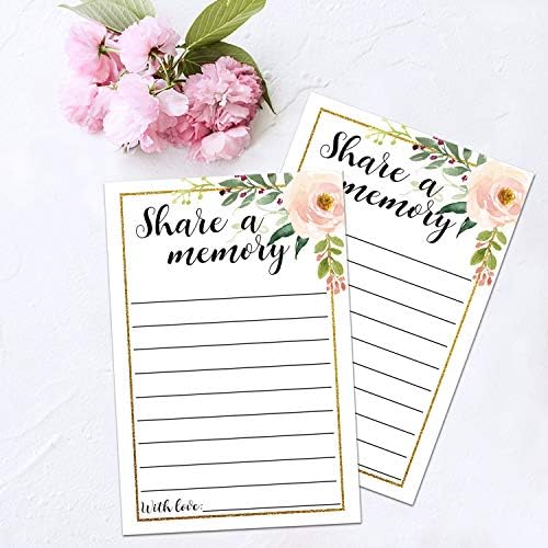 50 Share a Memory Cards, Funeral Guest Book, Memory Card for Celebration of Life, Graduation, Wedding, Retirement, Going Away Party, 4x6 Inch