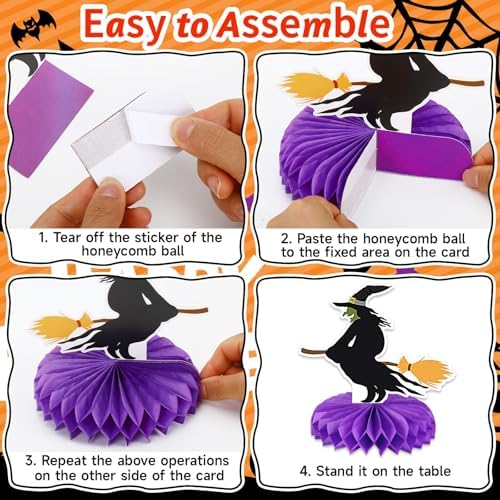 Halloween Table Decorations, 10Pcs Spooky Honeycomb Centerpieces