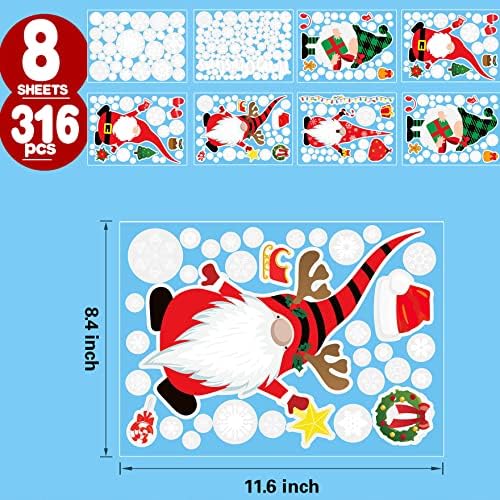 Christmas Window Clings 316PCS Christmas Decorations Window Stickers Decals