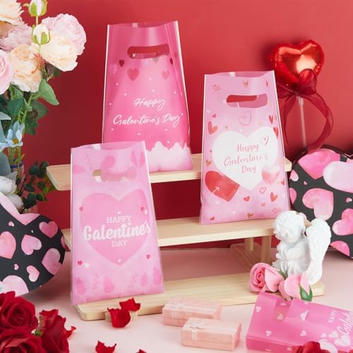 Gilprop 48 Pcs Galentines Day Gift Bags Bulk Plastic
