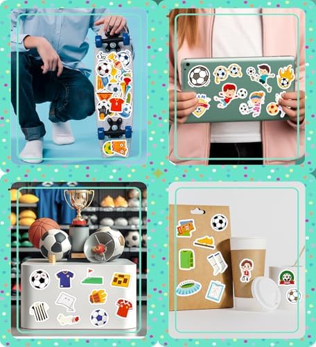 Soccer Party Favors, 100 Pcs Soccer Stickers for Boys Girls Kids Teens