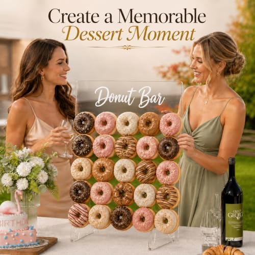 Acrylic Donut Wall Display Stand with Support Bar, 26 x 22 in