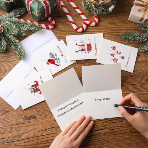 AmazingSpark 120 Pack Christmas Cards with Envelope Bulk White Xmas