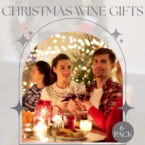 Iconikal 6-Pack Christmas Wine Bottle Gift Bags Heavy-Duty