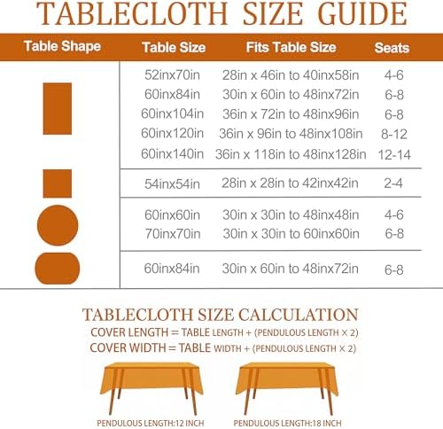 Fall Tablecloth 60×84 Inch, Fall Harvest Decorations for Home Table Cloth Rectangle, Truck Scarecrow Pumpkin Decor Washable Seasonal Autumn Thanksgiving Tablecloths Polyester for Picnic Party Dinner