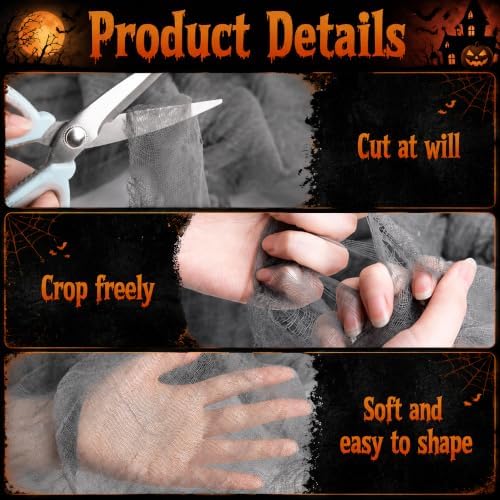 500'' x 39''Large Halloween Creepy Cloth, Spooky Gauze Decoration