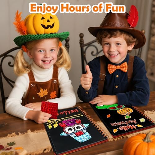 FUNNYB&G Foil Art Craft Kit for Kids, Thankgiving Crafts Gift Toy for Kids