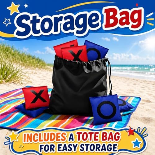 Bean Bags for Tossing Tic Tac Toe and Cornhole Toss Games