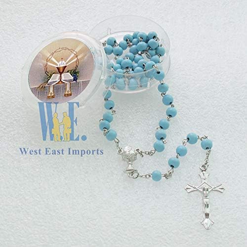 WE 12-Pack First Holy Communion Scented Rosary Favors with Box and Bag