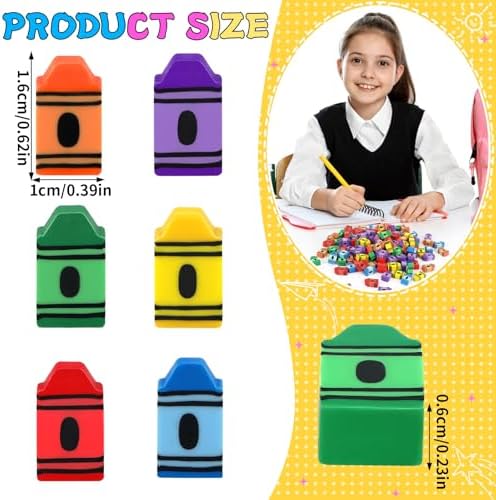 JUNEBRUSHS 150 Pcs Mini Crayon Erasers, Back to School Classroom Supplies