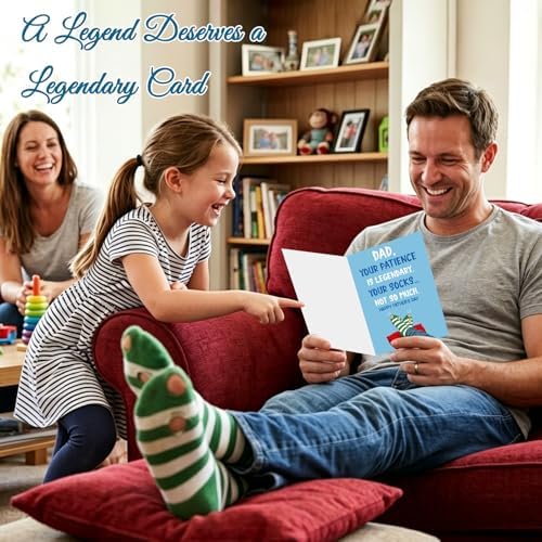 D4DREAM Happy Fathers Day Card Funny from Kids, Your Patience is Legendary