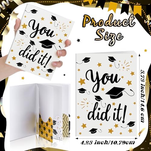 AmazingSpark 4 Set Mini Graduation Gift Card Book Class of 2026 Money Holder Envelope Booklet for Cash Congrats Grad Surprise Money Card Sleeve Book Graduate Party Gift for Senior College University