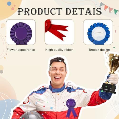 20PCS Blank Award Ribbons, Prize Ribbons for Medals (10 Colors)
