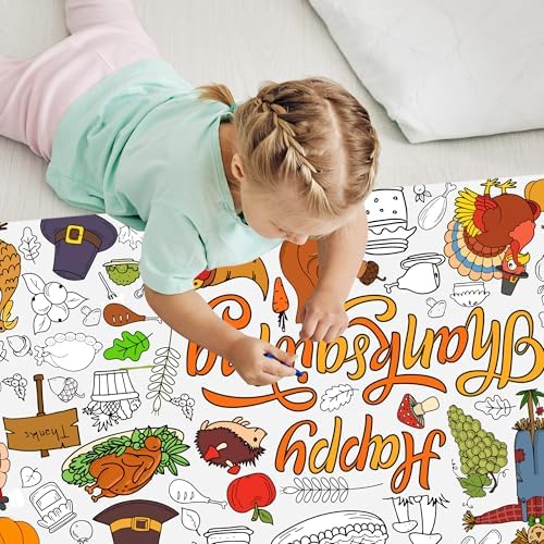 Thanksgiving Coloring Poster, 30 x 72 Inch