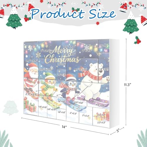 JWSCYSY 2026 Christmas Advent Calendar Box Set DIY - 24 Empty Surprise Gift Boxes with Number Stickers to Fill, Countdown Calendar for Kids Family Holiday Christmas Decorations (Blue)