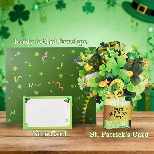 St Patricks Day Cards, Pop Up Musical Lights Up Happy Saint Patrick’s Card
