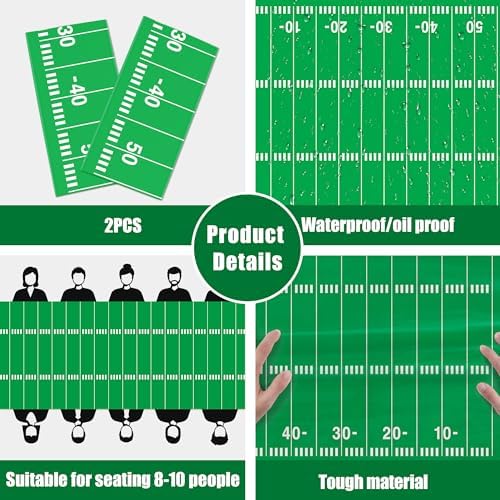 OHOME Football Party Decorations - Super Game Bowl Party Decorations 2027 - Disposable Tablecloth Plastic Table Covers for Football Game Birthday Football Parties Decor Supplies 54" X 108",2 Pack