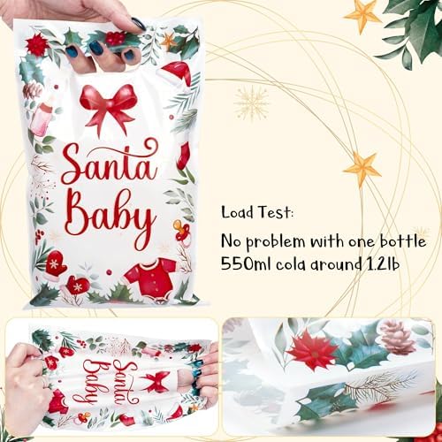 Haooryx Christmas Santa Baby Shower Party Favor Bags Gift Wrapping Decor