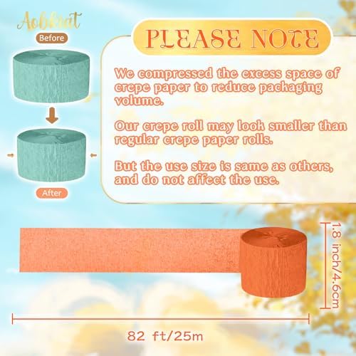 AOBKIAT Fall Colorful Streamers Party Decorations,5 Rolls