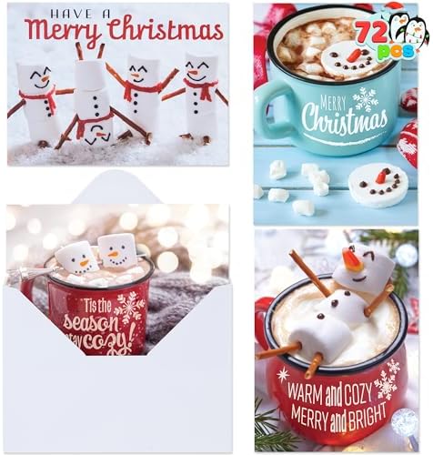 JOYIN 72 PCS Christmas Holiday Greeting Cards with Envelopes for Winter Xmas Season Merry Christmas Cards, Winter Animal Collection, Wintertime Gifts