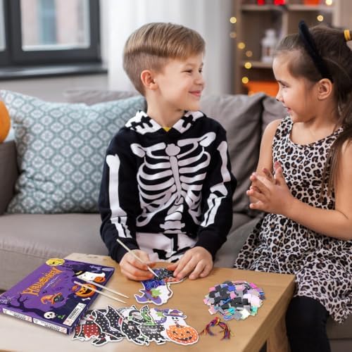 Fennoral 12 Pack Halloween Craft Kit for Kids Make You Own Poke in Arts and Crafts DIY for Kids Boys Girls Party Supplies Halloween Decoration