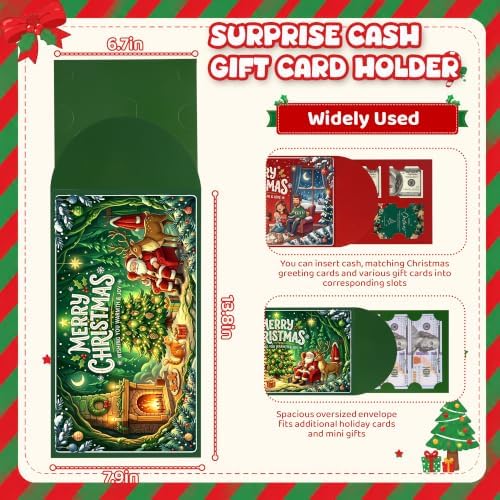 2Pcs Extra Large Christmas Money Holders for Cash & Gift Card Holder