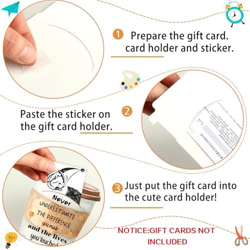 HEYINSHEN 24Pcs Teacher Gifts Card Holder Cute Teacher Appreciation Gift Card Holders Bulk Graduation Gift Card Sleeves End of School Year Gift Card From Students End of The Year Appreciation Gifts