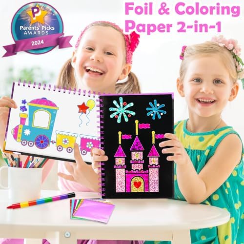FUNNYB&G Foil Art Craft Kit for Kids, Sparkly Birthday Gift Toy for Girls