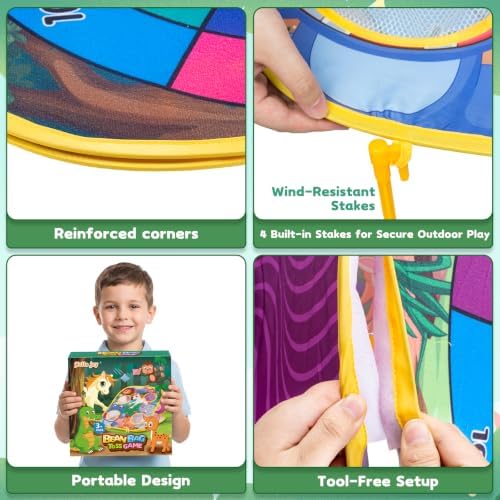 Bean Bag Toss Game for Kids - Cornhole Board Outdoor Toys for Toddlers -Party Activities Carnival Outside Yard Backyard Beach Lawn Games Toy for Kid Boys Girls Age 3 4 5 6 7 8 Year Old Birthday Gifts