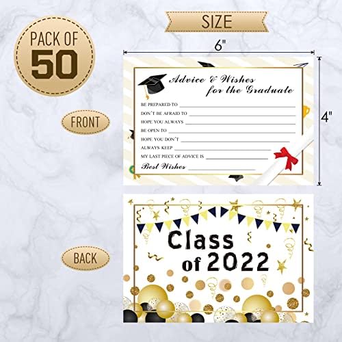 Graduation Advice Cards - 50-Pack Graduate Party Supplies 2026 Advice for the Graduate Decorations Party Favors Table Games Personalized Graduations Cards