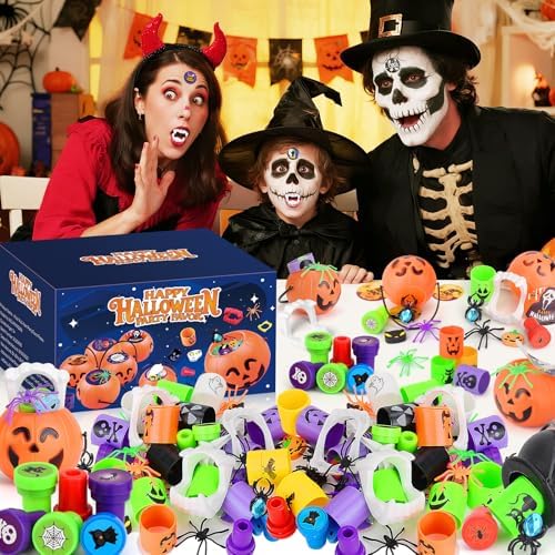 432PCS Halloween Party Favors, Mini Pumpkin Buckets, Halloween Toys