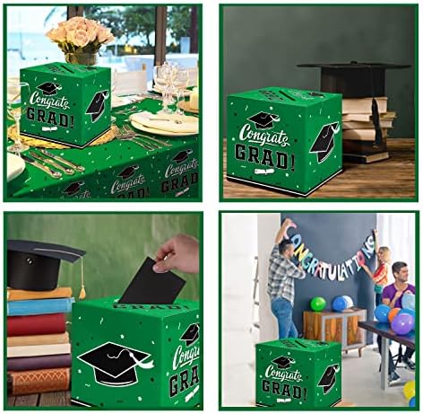 Gatherfun Graduation Party Decorations Graduation Box Graduation Card Box for Graduation Gift Graduation Party Favors Decor Party Supplies Green