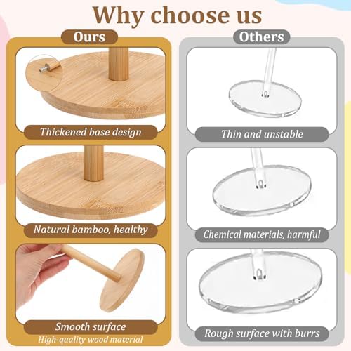 Giantree 8 Pack Wood Donut Stand, 10.62in Farmhouse Donut Display Stand for Dessert Table Party Doughnut Tower Bagel Holders for Party Christmas Birthday New Year Wedding