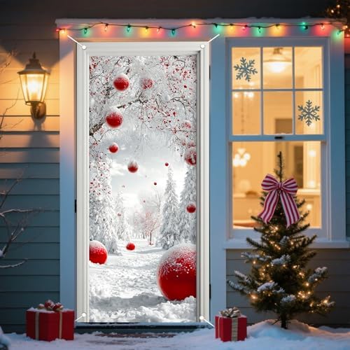 Nuxovilar Christmas Door Banner Polyester 35x70 Inches