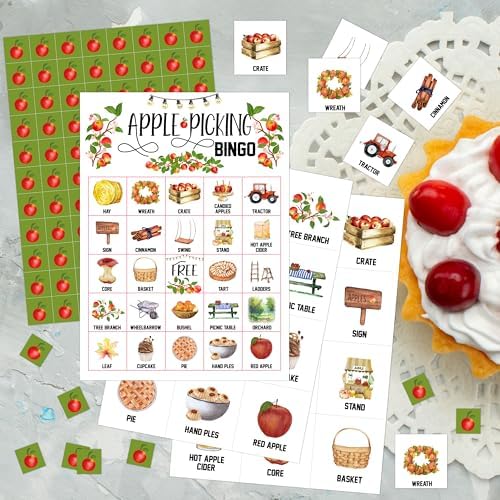 Fall Bingo Game, Fall Harvest Bingo Cards Set, Thanksgiving Party Birthday Party Bingo Supplies for Adults, Family Friends Activities Favors Decorations for 24 Player, 02