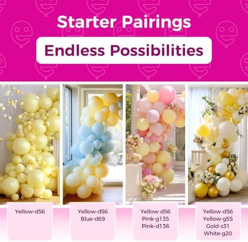 Bezente Pastel Yellow Latex Matte Party Balloons 150 Pack 5 inch Small