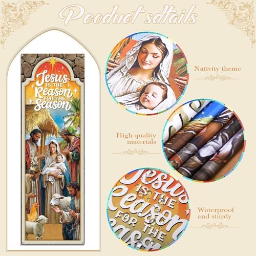 Moukeren 4 Pcs Church Banners Scripture Religious Worship Banner